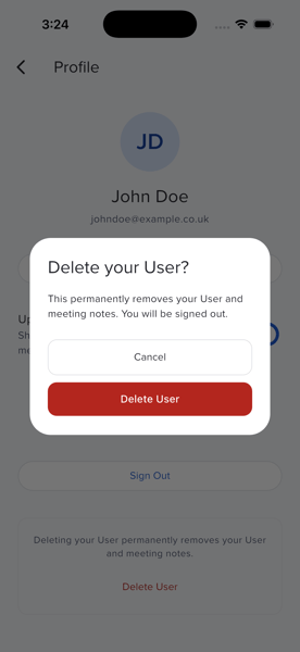 delete user