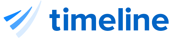 Timeline logo blue font 